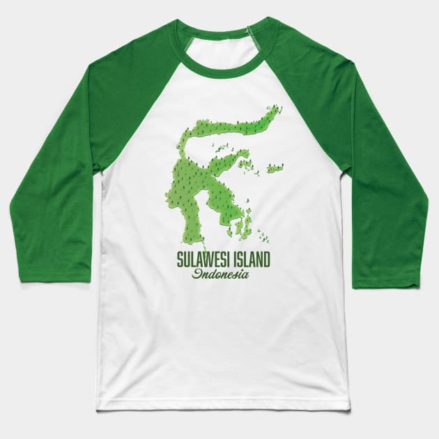 Sulawesi island Indonesia Baseball T-Shirt by nickemporium1